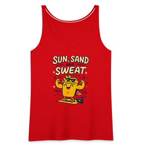 Sun, Sand, and Sweat Tank Top - red
