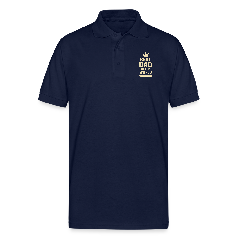 Best Dad in the World Polo T-shirt - navy