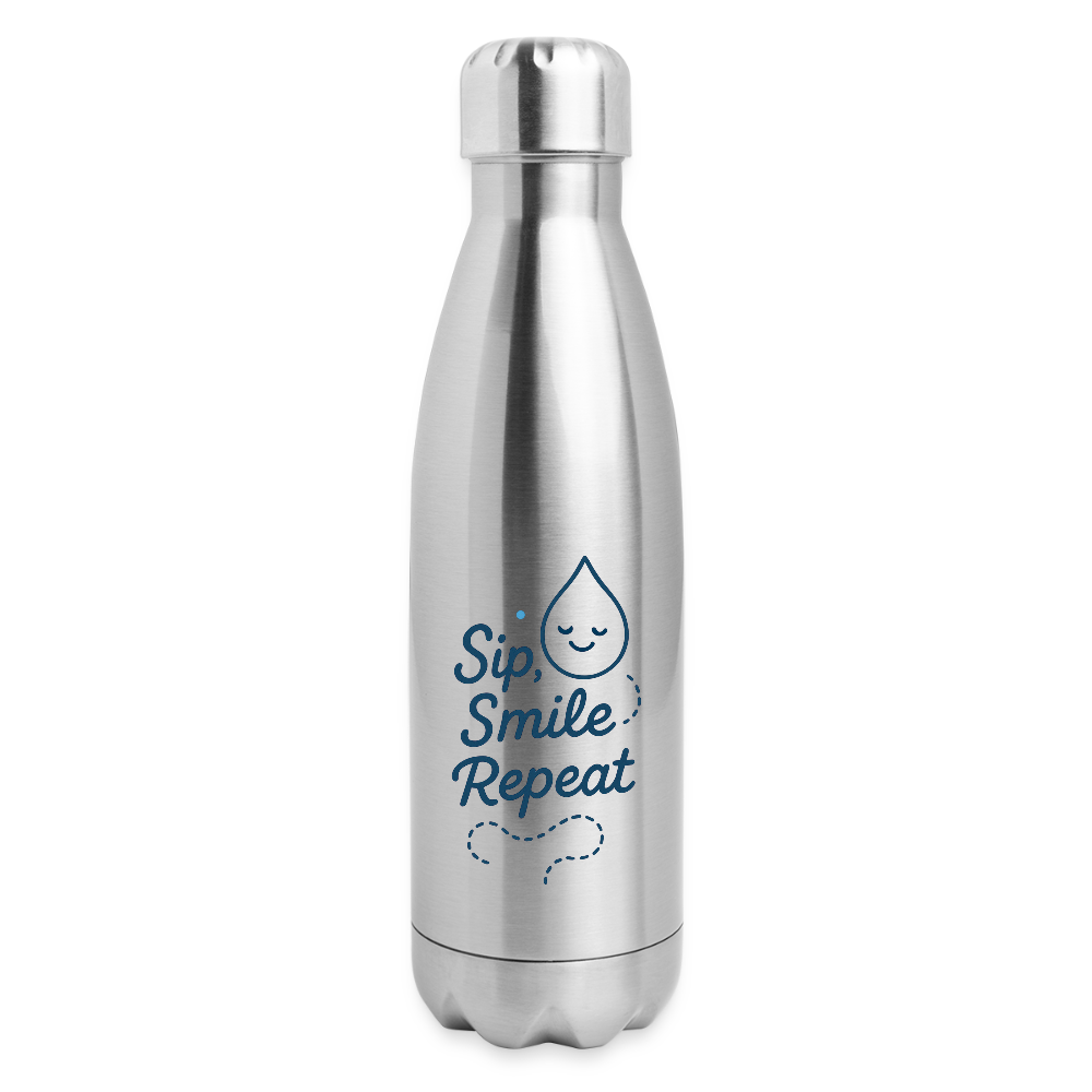Sip, Smile, Repeat Mug Bottle - silver