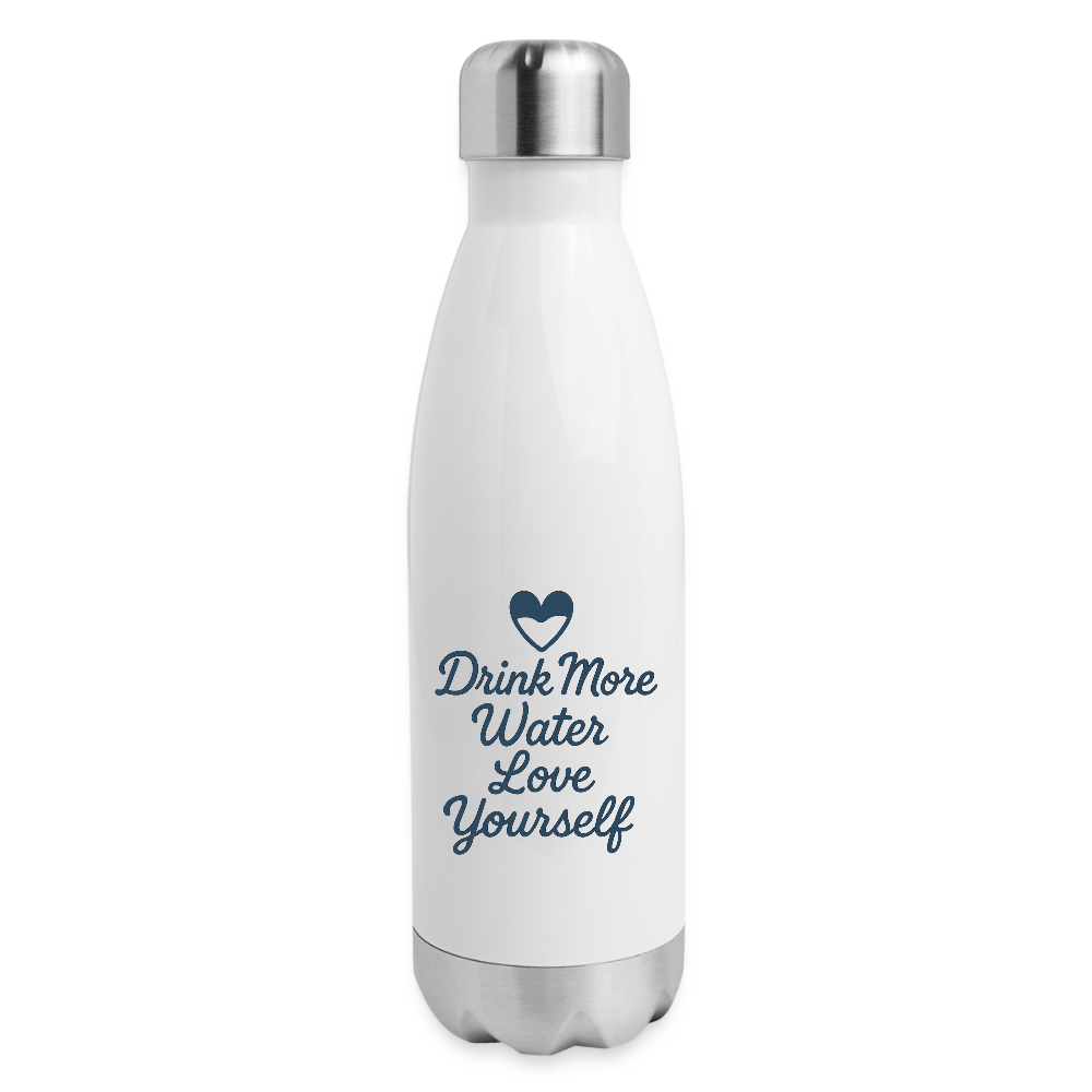 Drink More Water, Love Yourself Bottle - white