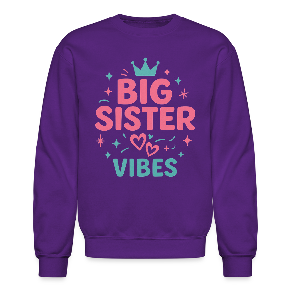 Big Sister Vibes Sweatshirt - purple
