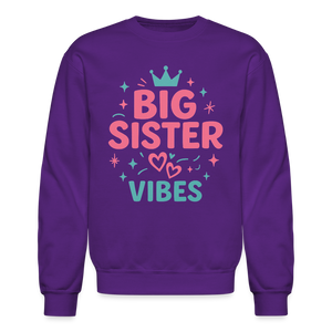 Big Sister Vibes Sweatshirt - purple