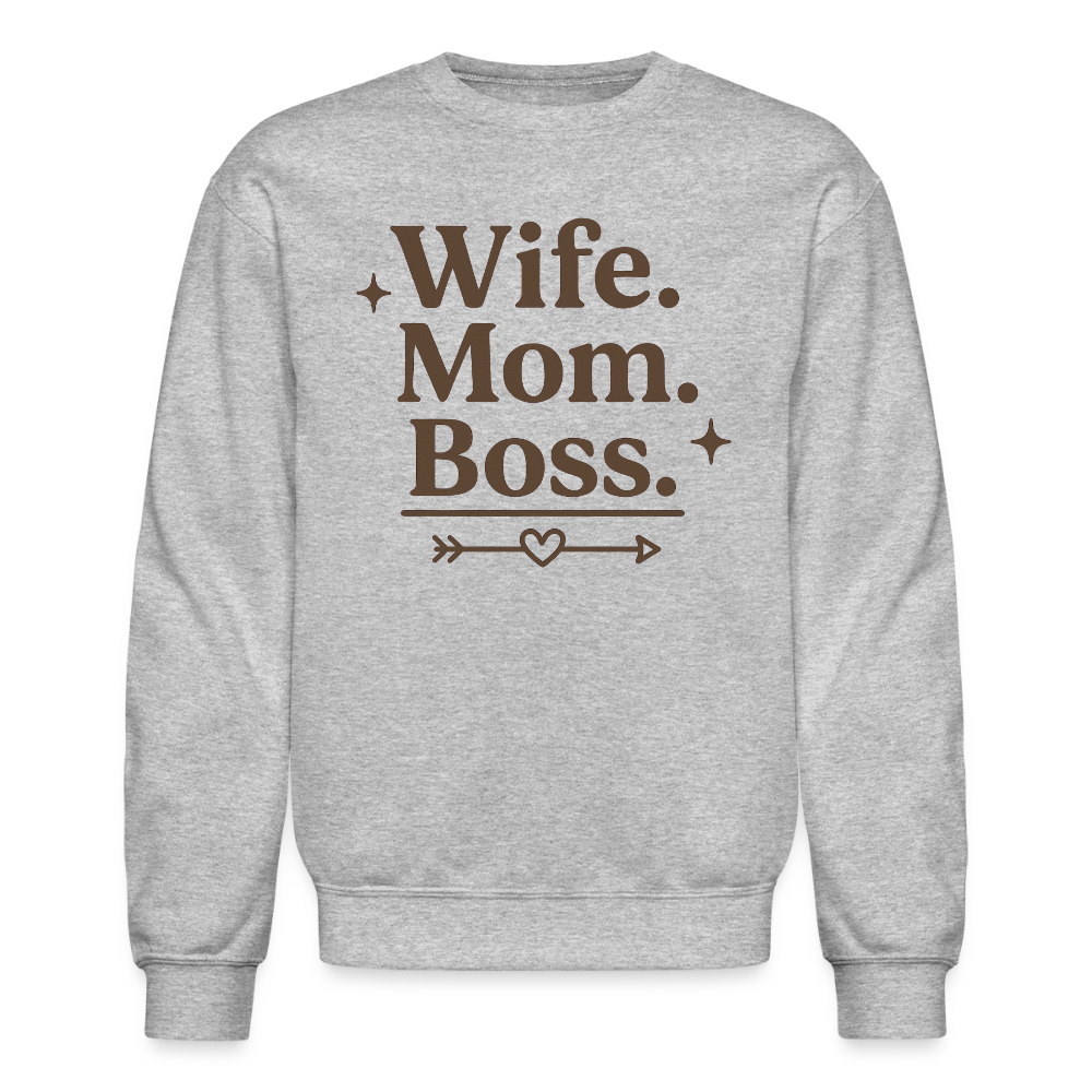 Wife. Mom. Boss. Sweatshirt - heather gray