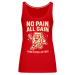 No Pain, All Gain (and Pizza After) Tank Top - red