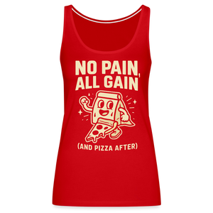 No Pain, All Gain (and Pizza After) Tank Top - red