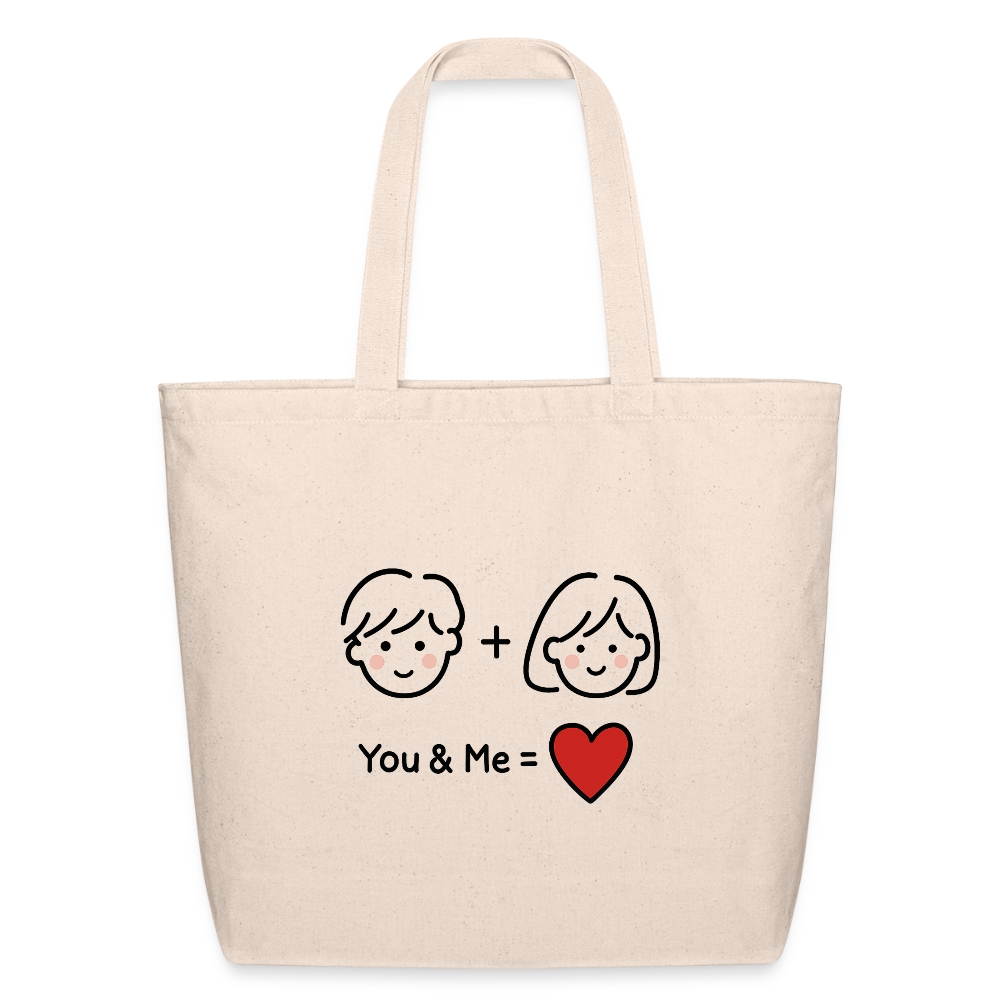 You + Me = Love Tote Bag - natural