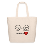 You + Me = Love Tote Bag - natural