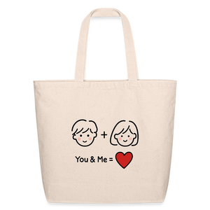 You + Me = Love Tote Bag - natural