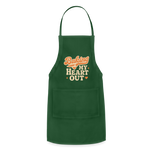 Baking My Heart Out" Apron - forest green