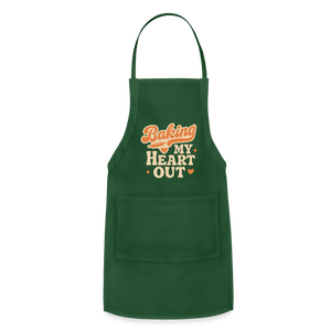Baking My Heart Out" Apron - forest green