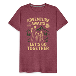 Adventure Awaits, Let’s Go Together T-shirt - Family Adventure Shirt - heather burgundy