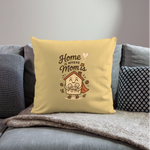 Home Is Where Mom Is Pillow Case - washed yellow