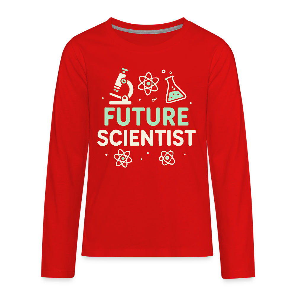 Future Scientist Kids Long Sleeve Tee - red