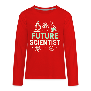 Future Scientist Kids Long Sleeve Tee - red