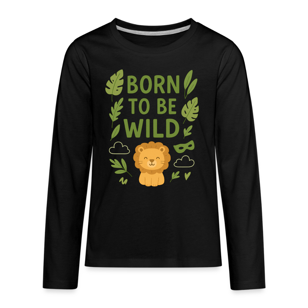 Born to Be Wild Kids Long Sleeve Tee - black