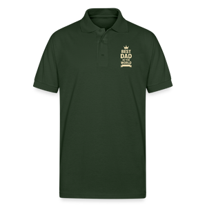 Best Dad in the World Polo T-shirt - forest green
