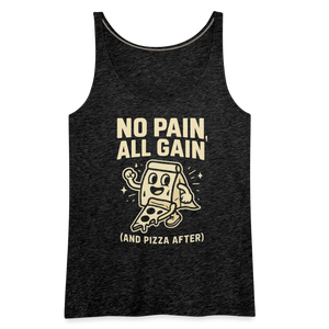 No Pain, All Gain (and Pizza After) Tank Top - charcoal grey