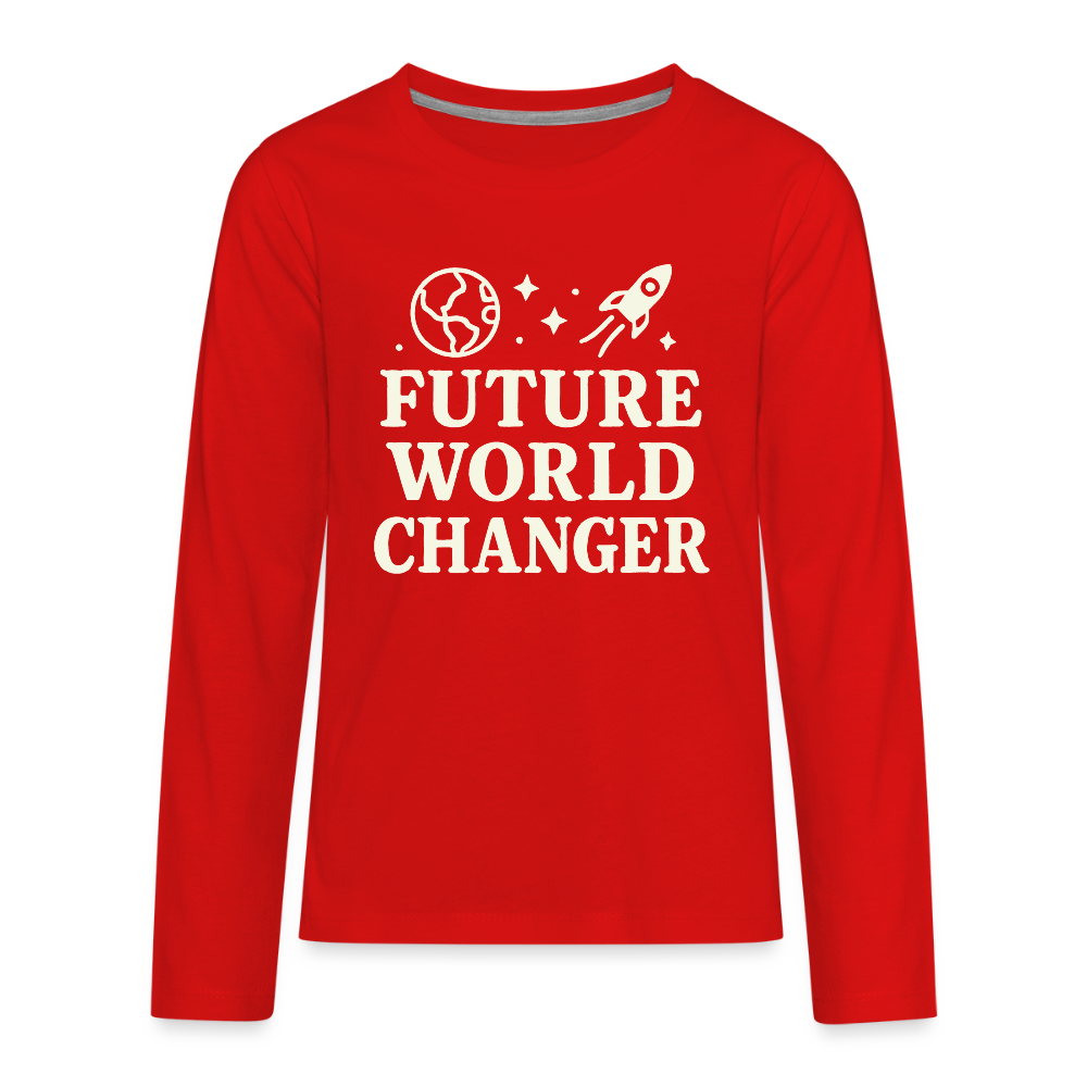 Future World Changer Kids Long Sleeve Tee - red