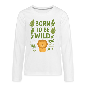 Born to Be Wild Kids Long Sleeve Tee - white
