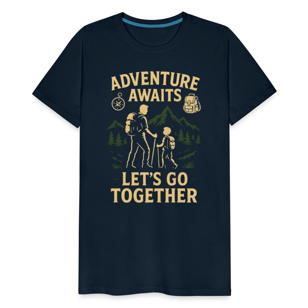 Adventure Awaits, Let’s Go Together T-shirt - Family Adventure Shirt - deep navy