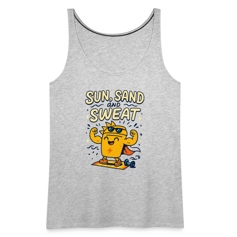 Sun, Sand, and Sweat Tank Top - heather gray