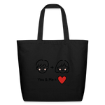 You + Me = Love Tote Bag - black