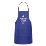 Kiss the Cook (He’s on Fire) Apron - royal blue