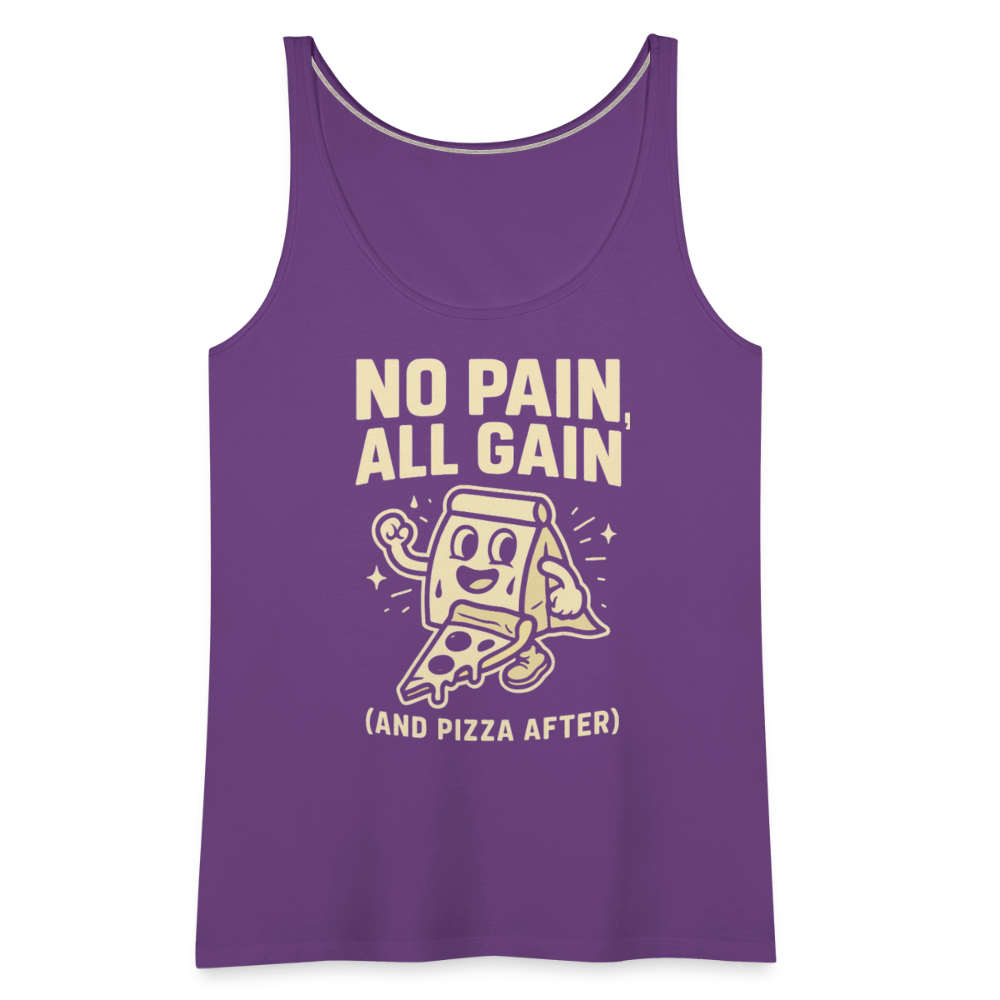 No Pain, All Gain (and Pizza After) Tank Top - purple