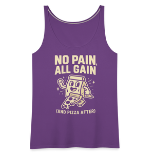 No Pain, All Gain (and Pizza After) Tank Top - purple