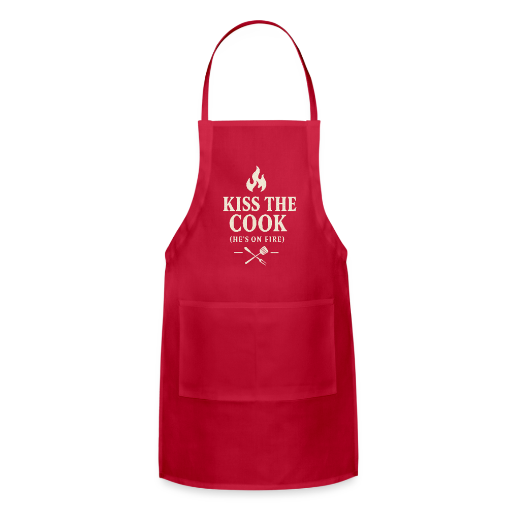 Kiss the Cook (He’s on Fire) Apron - red