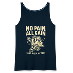 No Pain, All Gain (and Pizza After) Tank Top - deep navy