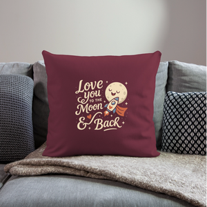 Love You to the Moon & Back Pillow Case - burgundy