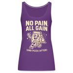 No Pain, All Gain (and Pizza After) Tank Top - purple