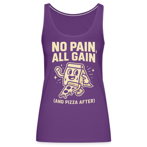 No Pain, All Gain (and Pizza After) Tank Top - purple