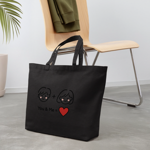 You + Me = Love Tote Bag - black