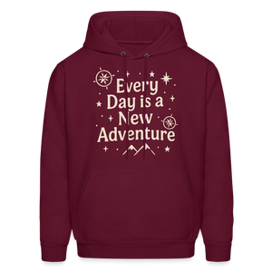 Every Day is a New Adventure Hoodie - burgundy