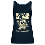 No Pain, All Gain (and Pizza After) Tank Top - deep navy