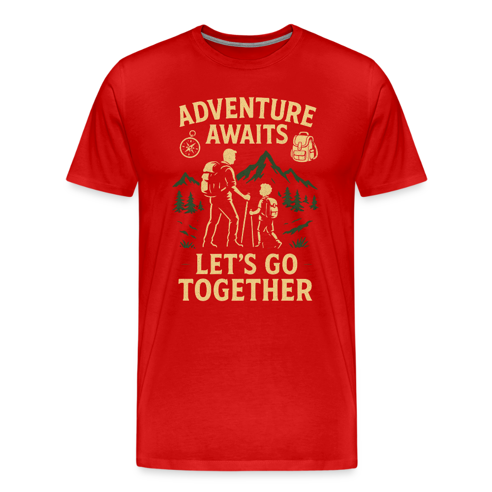 Adventure Awaits, Let’s Go Together T-shirt - Family Adventure Shirt - red