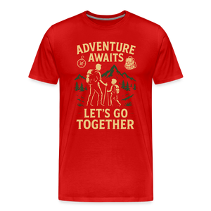 Adventure Awaits, Let’s Go Together T-shirt - Family Adventure Shirt - red