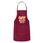 Baking My Heart Out" Apron - burgundy