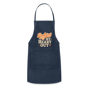 Baking My Heart Out" Apron - navy