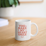 You Make My Heart Smile Mug - Sweet, Heartfelt Gift for Loved Ones - white