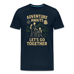Adventure Awaits, Let’s Go Together T-shirt - Family Adventure Shirt - deep navy