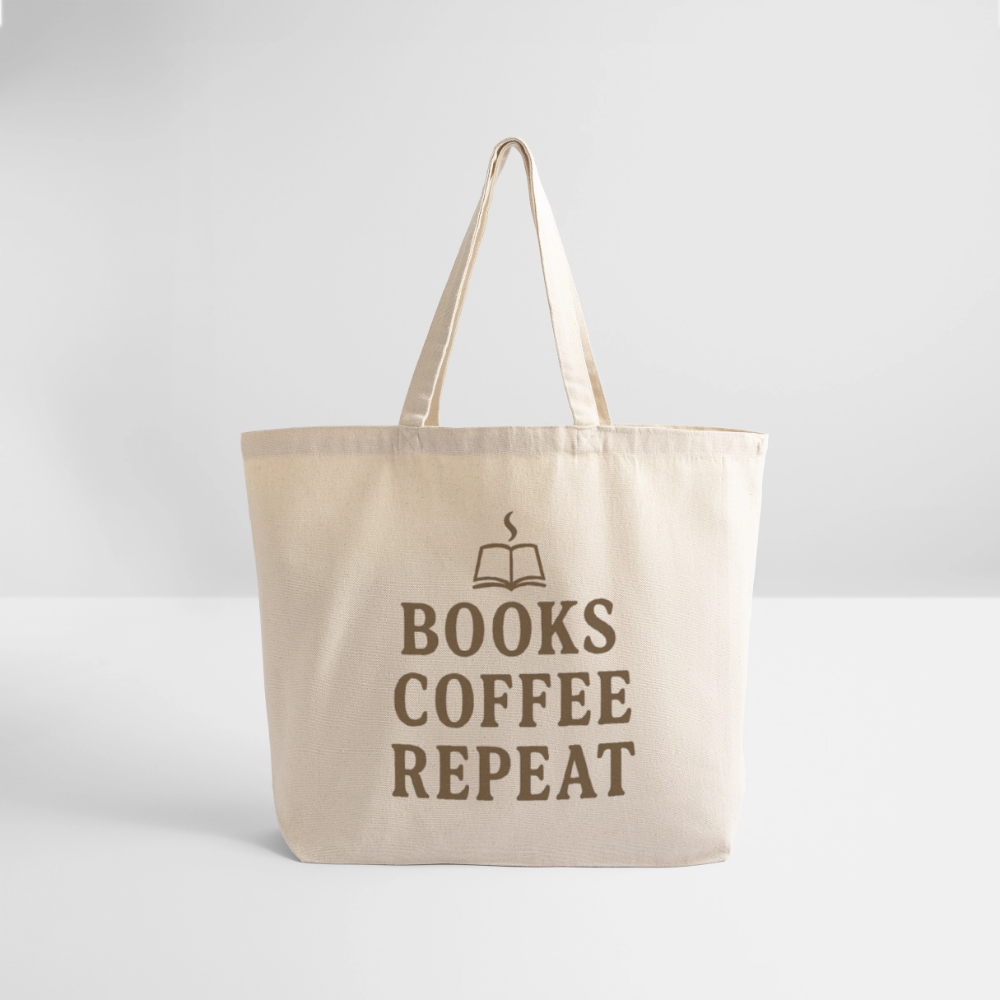 Books, Coffee, Repeat Tote Bag - natural