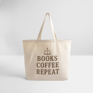 Books, Coffee, Repeat Tote Bag - natural