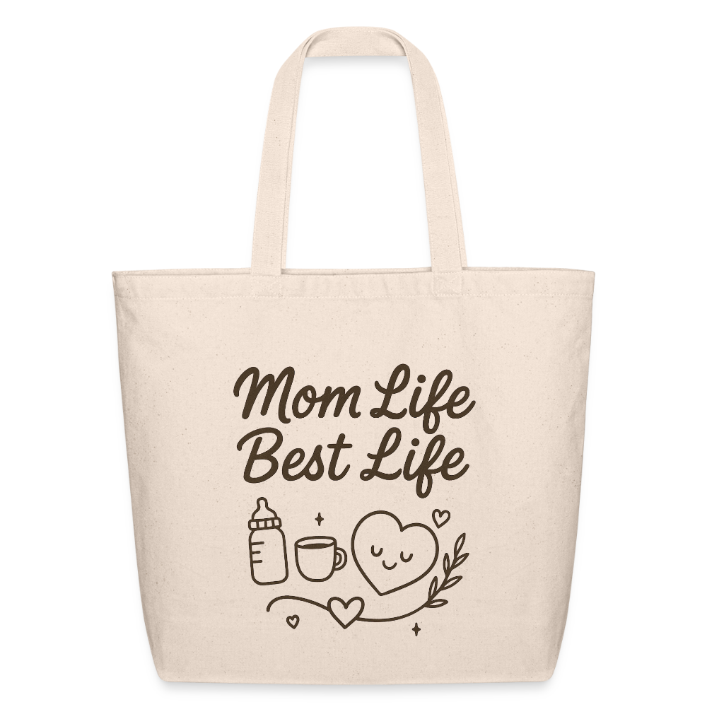Mom Life, Best Life Tote Bag - natural