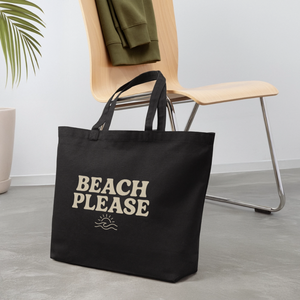 Beach Please Tote Bag - black