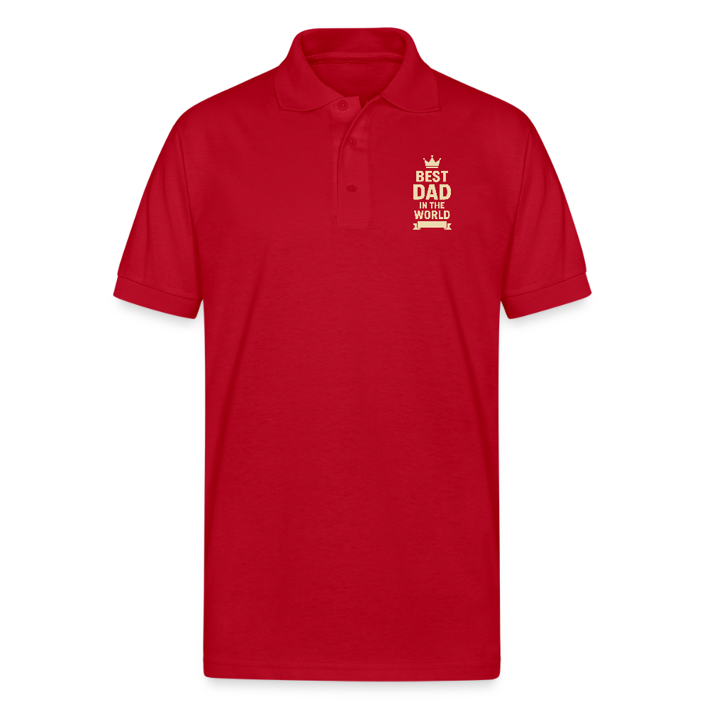 Best Dad in the World Polo T-shirt - red