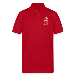 Best Dad in the World Polo T-shirt - red
