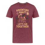 Adventure Awaits, Let’s Go Together T-shirt - Family Adventure Shirt - heather burgundy
